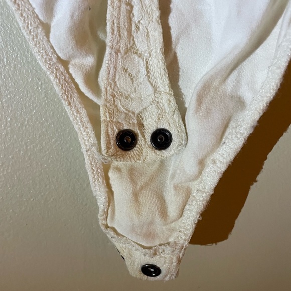 Express White Lace Up Bodysuit - Picture 6 of 6